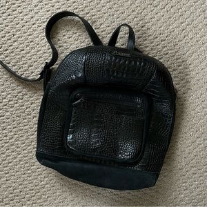 RARE Dr Martens Snake Embossed Black Leather Backpack Suede